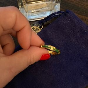 Tory Burch T-logo enamel ring